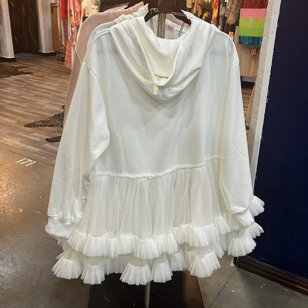 Tulle Hoodie Sweatshirt - Picture 2 of 2